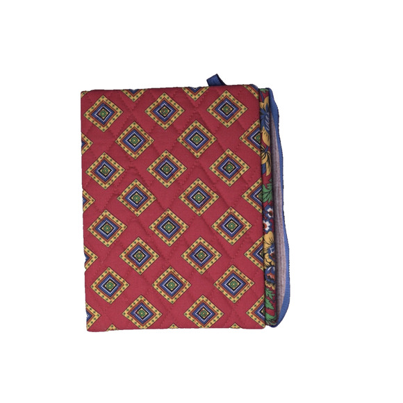 Vera Bradley Photo Frame Villa Red Double Retired 4x6 Quilted Folding - Picture 3 of 6